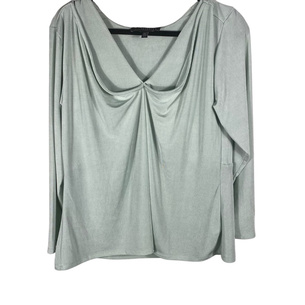 Eloquii Mint Green Layered top with draped bodice. Sz 18/20